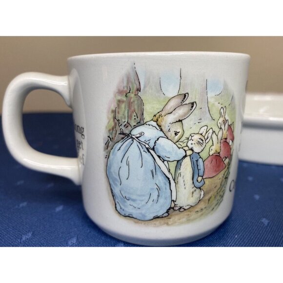 Beatrix Potter PETER RABBIT Cake Plate Cup/Mug WEDGWOOD Frederick Warne & Co Lot - Picture 4 of 8